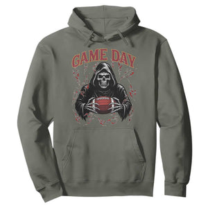 Funny Grim Reaper Dark Football Hoodie Game Day Fan Lifestyle TS12 Military Green Print Your Wear