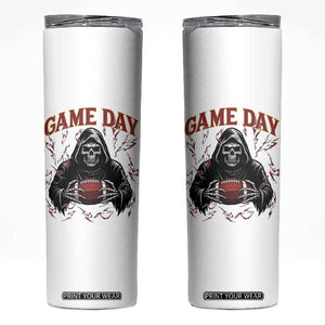 Funny Grim Reaper Dark Football Skinny Tumbler Game Day Fan Lifestyle TS12 White Print Your Wear