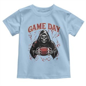 Funny Grim Reaper Dark Football Toddler T Shirt Game Day Fan Lifestyle TS12 Light Blue Print Your Wear