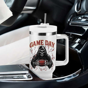 Funny Grim Reaper Dark Football Tumbler With Handle Game Day Fan Lifestyle TS12 Print Your Wear
