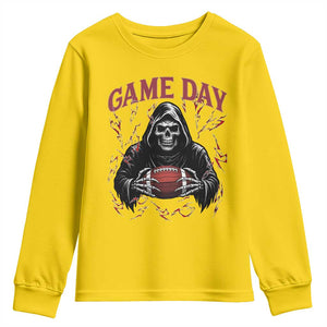 Funny Grim Reaper Dark Football Youth Sweatshirt Game Day Fan Lifestyle TS12 Daisy Print Your Wear