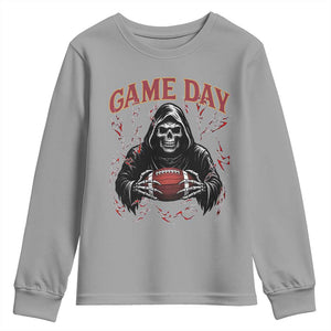 Funny Grim Reaper Dark Football Youth Sweatshirt Game Day Fan Lifestyle TS12 Sport Gray Print Your Wear