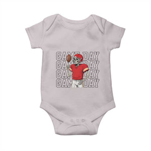 Funny Skeleton Dark Football Baby Onesie Sport Humor Gift TS12 Ice Gray Print Your Wear