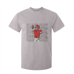 Funny Skeleton Dark Football T Shirt For Kid Sport Humor Gift TS12 Ice Gray Print Your Wear