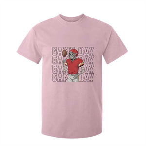 Funny Skeleton Dark Football T Shirt For Kid Sport Humor Gift TS12 Light Pink Print Your Wear