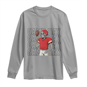 Funny Skeleton Dark Football Long Sleeve Shirt Sport Humor Gift TS12 Sport Gray Print Your Wear