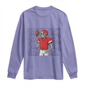 Funny Skeleton Dark Football Long Sleeve Shirt Sport Humor Gift TS12 Violet Print Your Wear