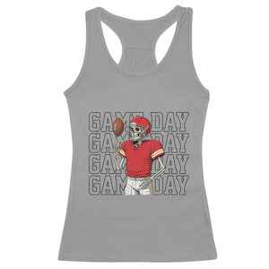Funny Skeleton Dark Football Racerback Tank Top Sport Humor Gift TS12 Sport Gray Print Your Wear