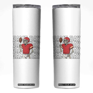 Funny Skeleton Dark Football Skinny Tumbler Sport Humor Gift TS12 White Print Your Wear