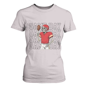 Funny Skeleton Dark Football T Shirt For Women Sport Humor Gift TS12 Ice Gray Print Your Wear