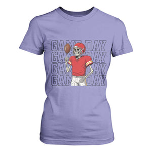 Funny Skeleton Dark Football T Shirt For Women Sport Humor Gift TS12 Violet Print Your Wear
