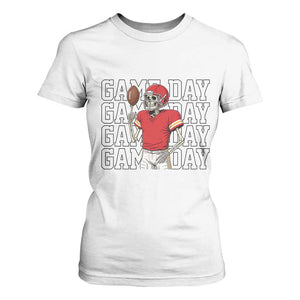 Funny Skeleton Dark Football T Shirt For Women Sport Humor Gift TS12 White Print Your Wear