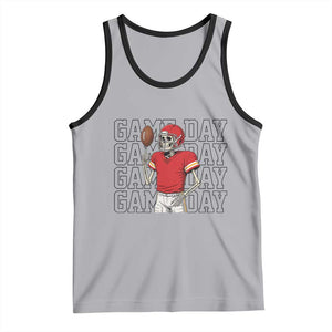 Funny Skeleton Dark Football Tank Top Sport Humor Gift TS12 Athletic Heather Black Print Your Wear