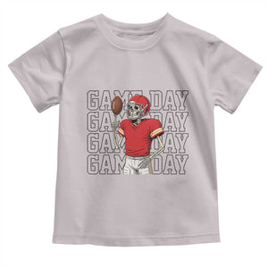 Funny Skeleton Dark Football Toddler T Shirt Sport Humor Gift TS12 Ice Gray Print Your Wear