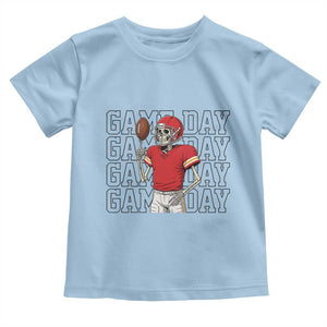 Funny Skeleton Dark Football Toddler T Shirt Sport Humor Gift TS12 Light Blue Print Your Wear