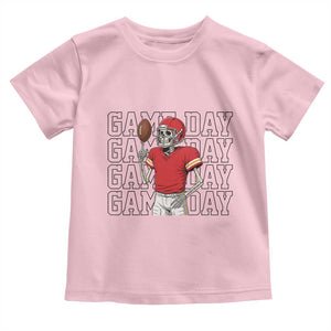 Funny Skeleton Dark Football Toddler T Shirt Sport Humor Gift TS12 Light Pink Print Your Wear