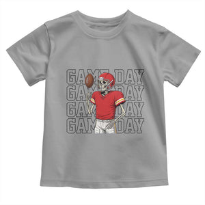 Funny Skeleton Dark Football Toddler T Shirt Sport Humor Gift TS12 Sport Gray Print Your Wear