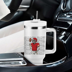 Funny Skeleton Dark Football Tumbler With Handle Sport Humor Gift TS12 Print Your Wear