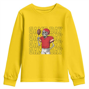Funny Skeleton Dark Football Youth Sweatshirt Sport Humor Gift TS12 Daisy Print Your Wear