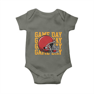 Funny Football Helmet Baby Onesie Game Day Sport Lover Gift TS12 Military Green Print Your Wear