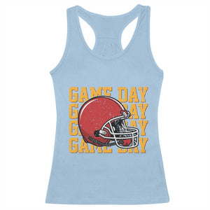 Funny Football Helmet Racerback Tank Top Game Day Sport Lover Gift TS12 Light Blue Print Your Wear
