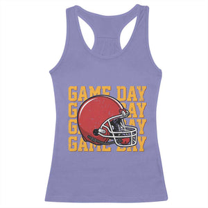 Funny Football Helmet Racerback Tank Top Game Day Sport Lover Gift TS12 Violet Print Your Wear