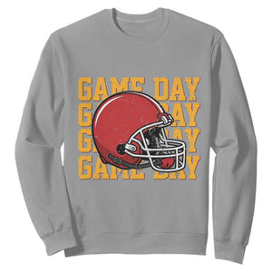 Funny Football Helmet Sweatshirt Game Day Sport Lover Gift TS12 Sport Gray Print Your Wear