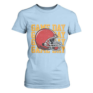 Funny Football Helmet T Shirt For Women Game Day Sport Lover Gift TS12 Light Blue Print Your Wear