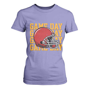 Funny Football Helmet T Shirt For Women Game Day Sport Lover Gift TS12 Violet Print Your Wear
