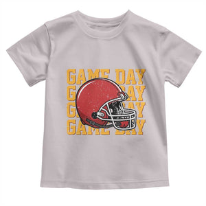 Funny Football Helmet Toddler T Shirt Game Day Sport Lover Gift TS12 Ice Gray Print Your Wear