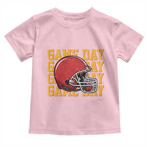 Funny Football Helmet Toddler T Shirt Game Day Sport Lover Gift TS12 Light Pink Print Your Wear