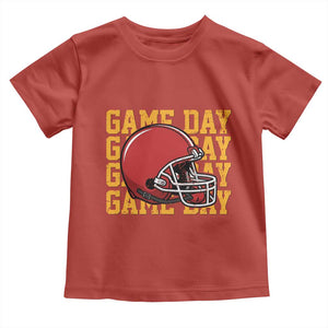Funny Football Helmet Toddler T Shirt Game Day Sport Lover Gift TS12 Red Print Your Wear