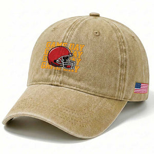 Funny Football Helmet Washed Cotton Baseball Cap Game Day Sport Lover Gift TS12 Print Your Wear