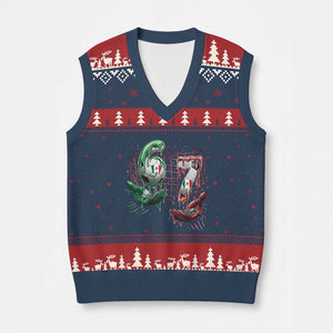 Drip Mexico Soccer Six Seven Meme V-Neck Knit Sweater Vest Mexicano Supporter Player Gift TS12 Navy Red Print Your Wear