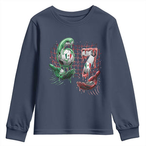Drip Mexico Soccer Six Seven Meme Youth Sweatshirt Mexicano Supporter Player Gift TS12 Navy Print Your Wear