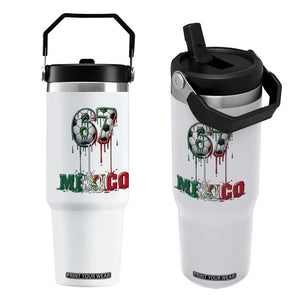 Funny Mexico Soccer 67 Meme Flip Straw Tumbler Chicano Soccer Lovers TS12 One Size: 30 oz White Print Your Wear