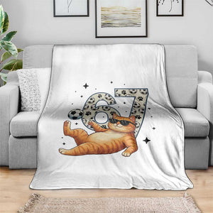 Funny Cat Playing Soccer Throw Blanket Six Seven Meme TS12 Print Your Wear