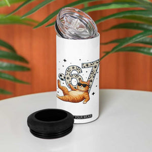 Funny Cat Playing Soccer 4 in 1 Can Cooler Tumbler Six Seven Meme TS12 Print Your Wear