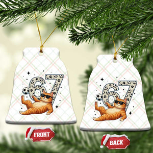 Funny Cat Playing Soccer Ceramic Ornament Six Seven Meme TS12 Print Your Wear