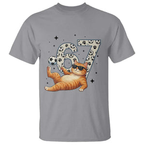 Funny Cat Playing Soccer T Shirt Six Seven Meme TS12 Sport Gray Print Your Wear