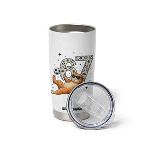 Funny Cat Playing Soccer Tumbler Cup Six Seven Meme TS12 Print Your Wear
