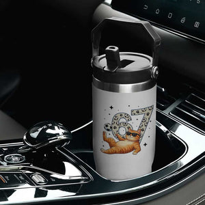 Funny Cat Playing Soccer Flip Straw Tumbler Six Seven Meme TS12 Print Your Wear