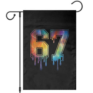 Funny Six Seven Prism Effect Printed Meme Garden Flag TS12 Black Print Your Wear