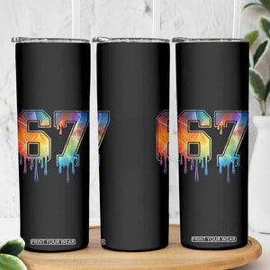 Funny Six Seven Prism Effect Printed Meme Skinny Tumbler TS12 Print Your Wear