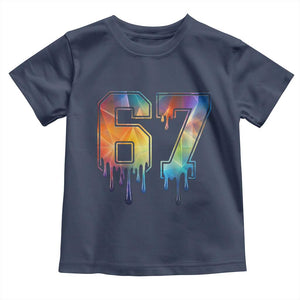 Funny Six Seven Prism Effect Printed Meme Toddler T Shirt TS12 Navy Print Your Wear