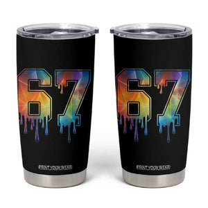 Funny Six Seven Prism Effect Printed Meme Tumbler Cup TS12 Black Print Your Wear