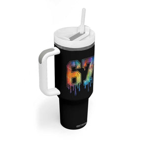 Funny Six Seven Prism Effect Printed Meme Tumbler With Handle TS12 Print Your Wear