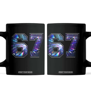 Prism Rainbow Effect Printed Coffee Mug Six Seven 67 Meme TS12 Black Print Your Wear