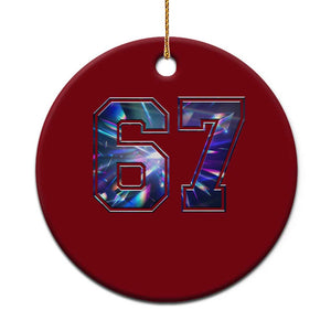 Prism Rainbow Effect Printed Ceramic Ornament Six Seven 67 Meme TS12 1pc Red Print Your Wear