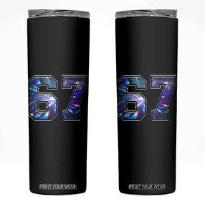 Prism Rainbow Effect Printed Skinny Tumbler Six Seven 67 Meme TS12 Black Print Your Wear